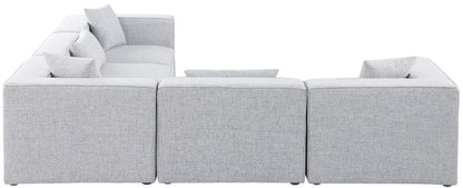 Crescent Grey Durable Linen Textured Modular Sectional Sec5C