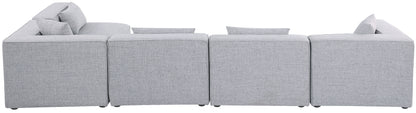 Crescent Grey Durable Linen Textured Modular Sectional Sec5D