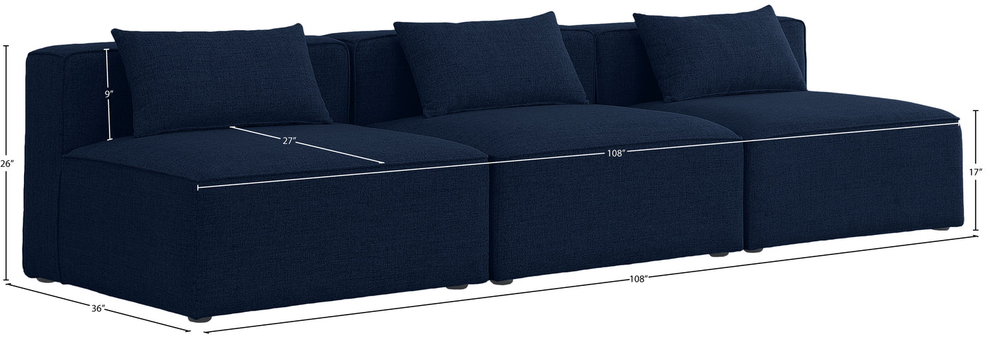 crescent navy durable linen textured modular sofa s108a