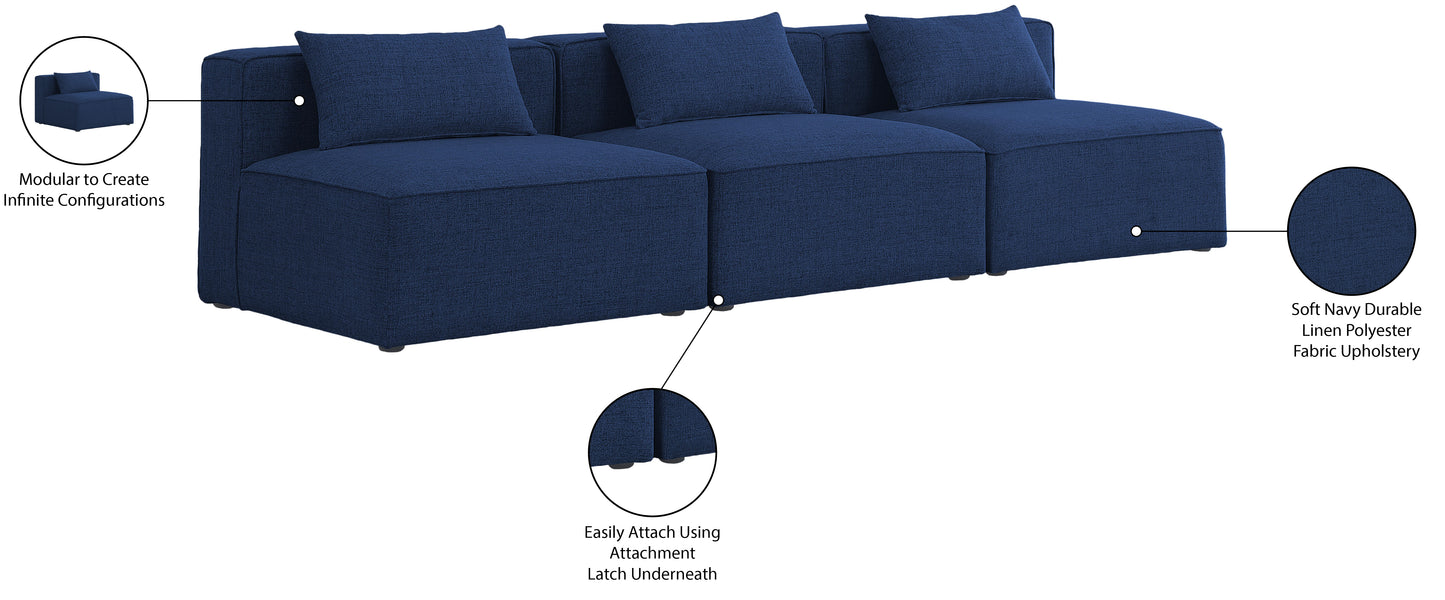 crescent navy durable linen textured modular sofa s108a