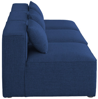 Crescent Navy Durable Linen Textured Modular Sofa S108A