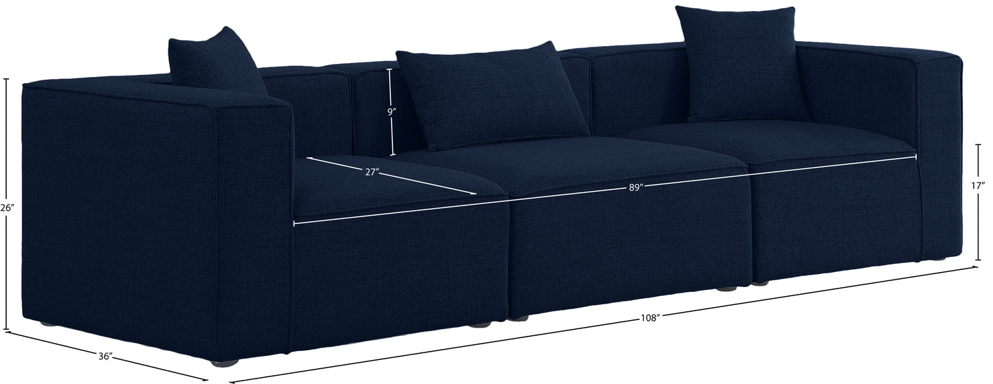 crescent navy durable linen textured modular sofa s108b