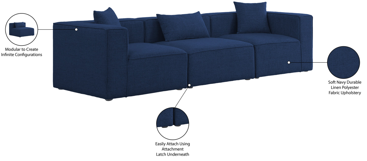 crescent navy durable linen textured modular sofa s108b