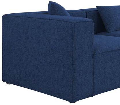 Crescent Navy Durable Linen Textured Modular Sofa S108B