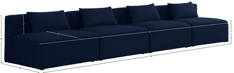 Crescent Navy Durable Linen Textured Modular Sofa S144A