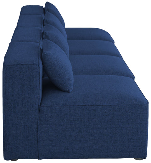 Crescent Navy Durable Linen Textured Modular Sofa S144A