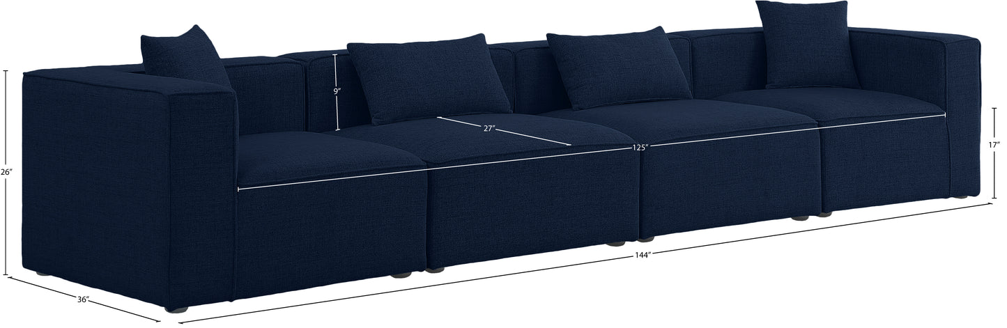 crescent navy durable linen textured modular sofa s144b