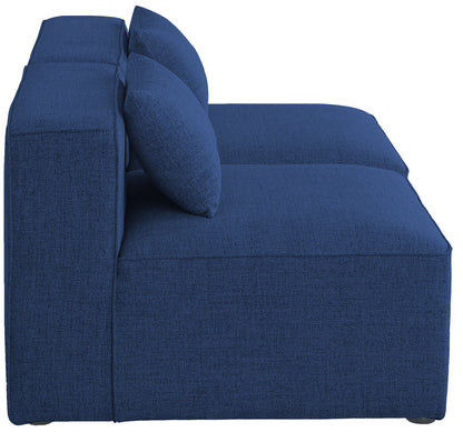 Crescent Navy Durable Linen Textured Modular Sofa S72A