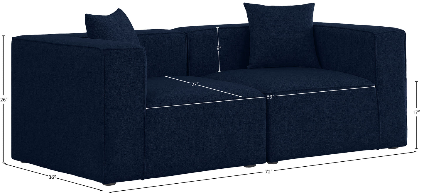 crescent navy durable linen textured modular sofa s72b