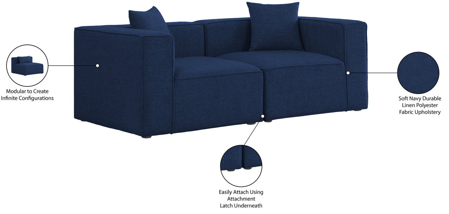 crescent navy durable linen textured modular sofa s72b