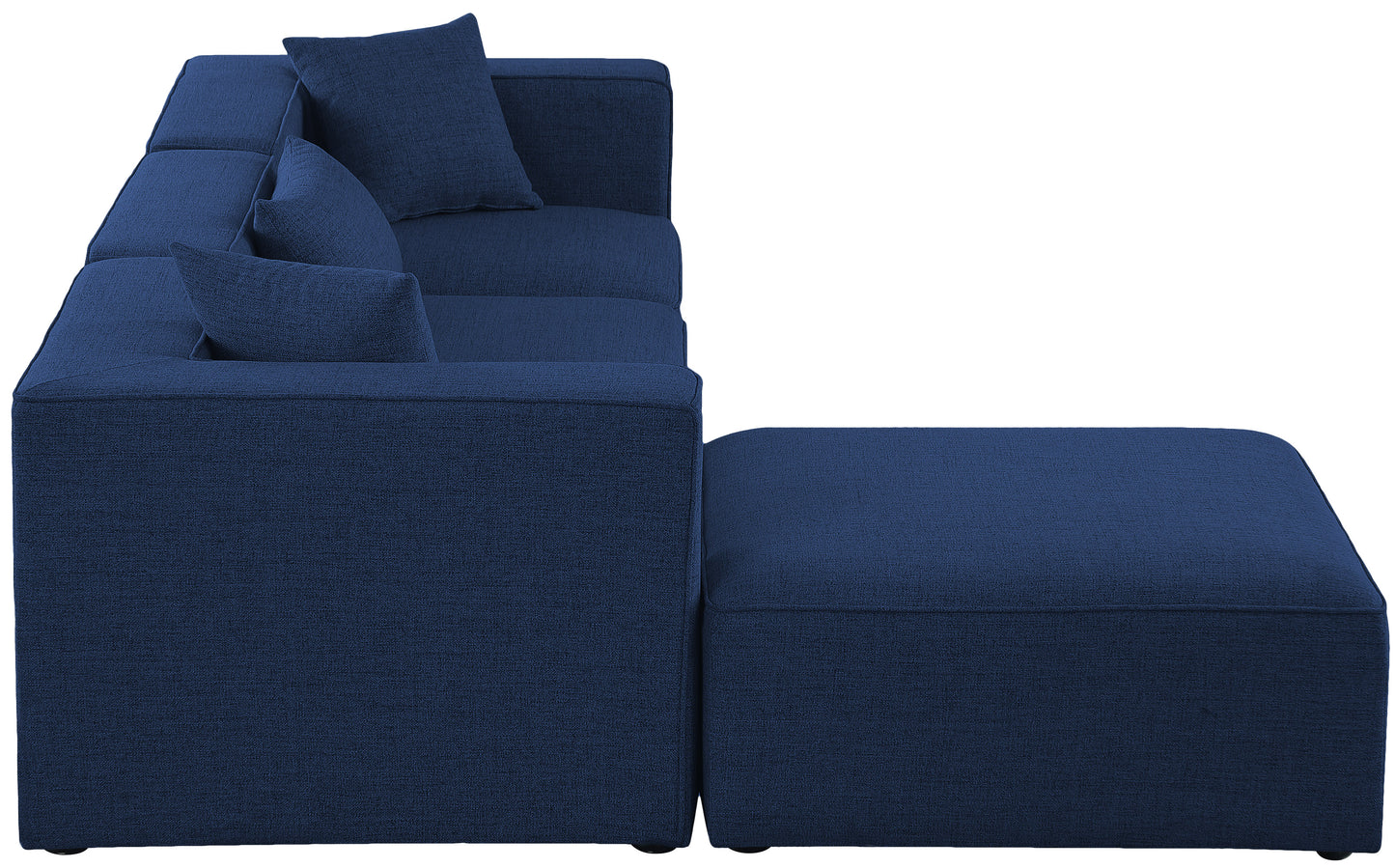 crescent navy durable linen textured modular sectional sec4a