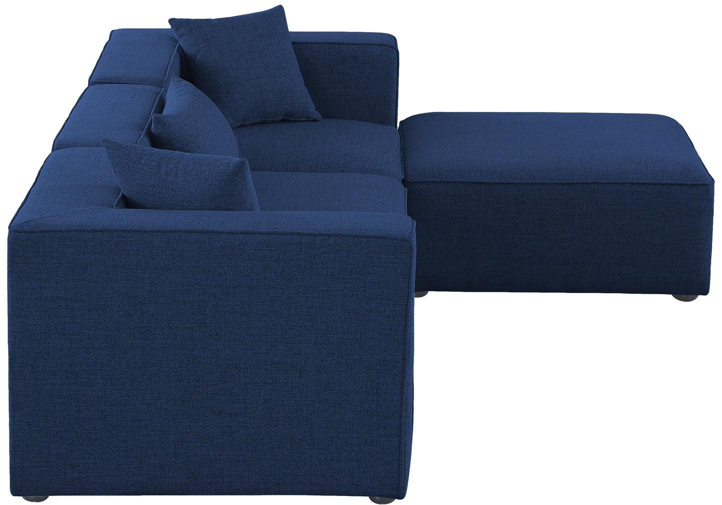 crescent navy durable linen textured modular sectional sec4a