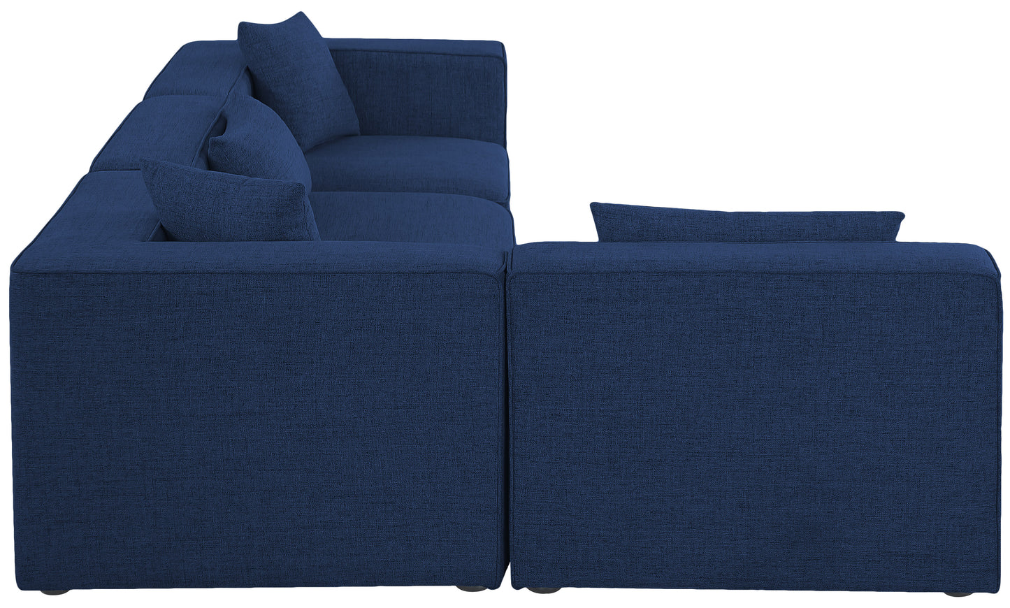 crescent navy durable linen textured modular sectional sec4b