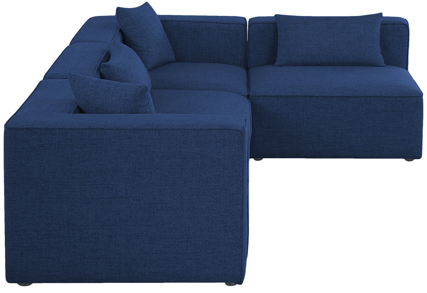 crescent navy durable linen textured modular sectional sec4b