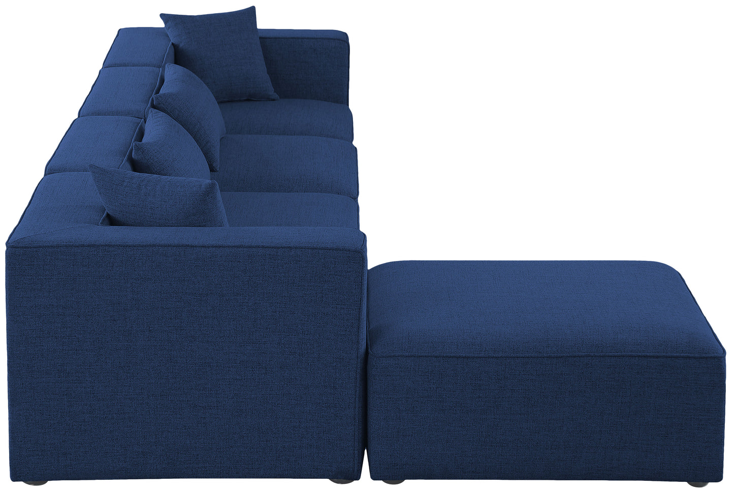 crescent navy durable linen textured modular sectional sec5a