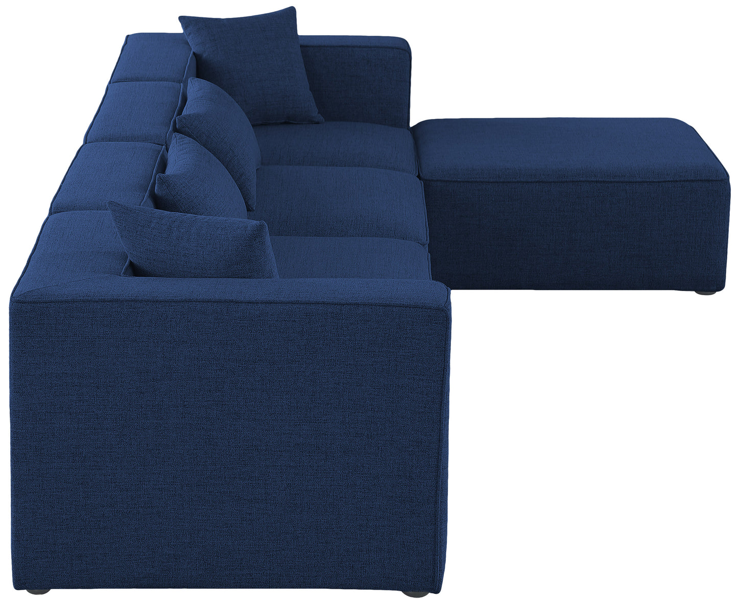 crescent navy durable linen textured modular sectional sec5a