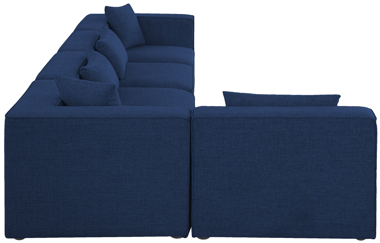 crescent navy durable linen textured modular sectional sec5d