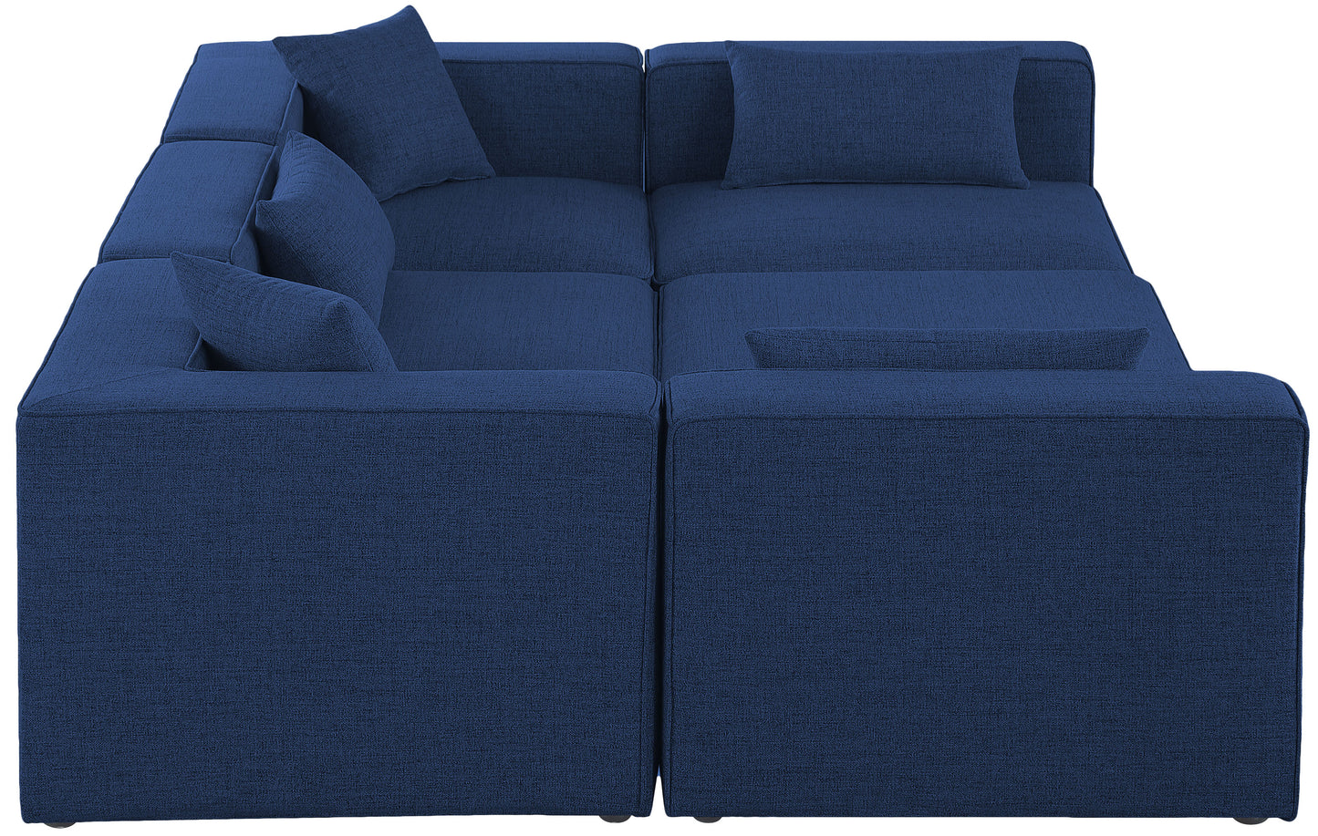 crescent navy durable linen textured modular sectional sec6c