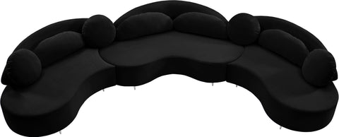 Carlyle Black Velvet 3pc. Sectional (3 Boxes) Sectional