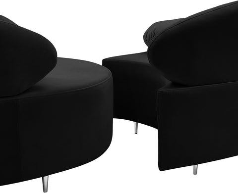 Carlyle Black Velvet 3pc. Sectional (3 Boxes) Sectional