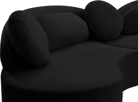 Carlyle Black Velvet 3pc. Sectional (3 Boxes) Sectional
