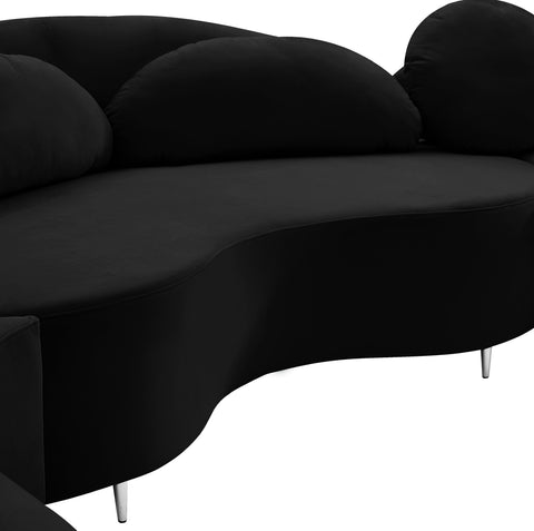 Carlyle Black Velvet 3pc. Sectional (3 Boxes) Sectional