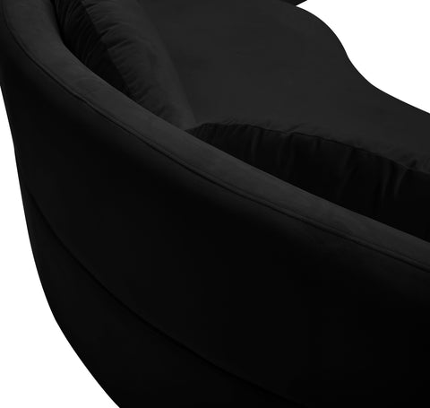 Carlyle Black Velvet 3pc. Sectional (3 Boxes) Sectional