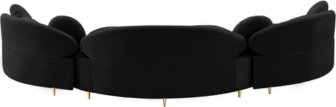 Carlyle Black Velvet 3pc. Sectional (3 Boxes) Sectional