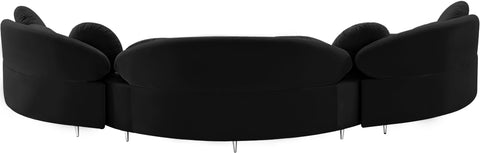 Carlyle Black Velvet 3pc. Sectional (3 Boxes) Sectional