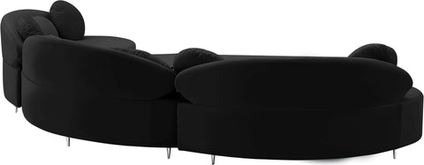 Carlyle Black Velvet 3pc. Sectional (3 Boxes) Sectional
