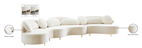 Carlyle Cream Velvet 3pc. Sectional (3 Boxes) Sectional