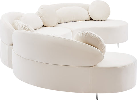 Carlyle Cream Velvet 3pc. Sectional (3 Boxes) Sectional