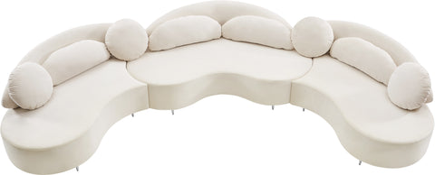 Carlyle Cream Velvet 3pc. Sectional (3 Boxes) Sectional