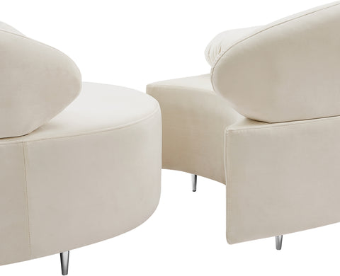 Carlyle Cream Velvet 3pc. Sectional (3 Boxes) Sectional