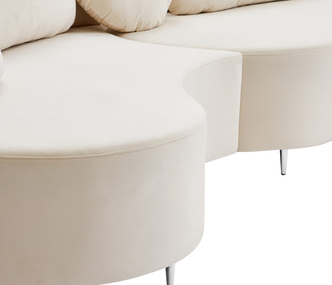 Carlyle Cream Velvet 3pc. Sectional (3 Boxes) Sectional