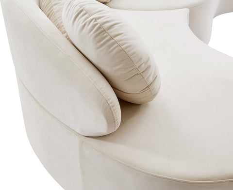 Carlyle Cream Velvet 3pc. Sectional (3 Boxes) Sectional