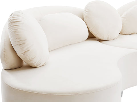 Carlyle Cream Velvet 3pc. Sectional (3 Boxes) Sectional