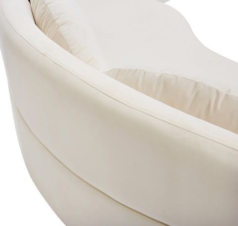 Carlyle Cream Velvet 3pc. Sectional (3 Boxes) Sectional
