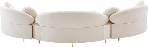 Carlyle Cream Velvet 3pc. Sectional (3 Boxes) Sectional