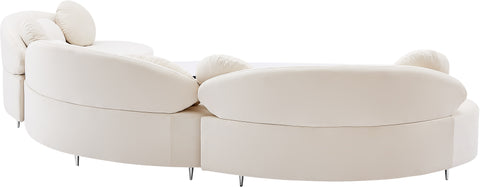 Carlyle Cream Velvet 3pc. Sectional (3 Boxes) Sectional