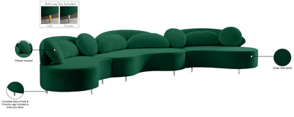 Carlyle Green Velvet 3pc. Sectional (3 Boxes) Sectional