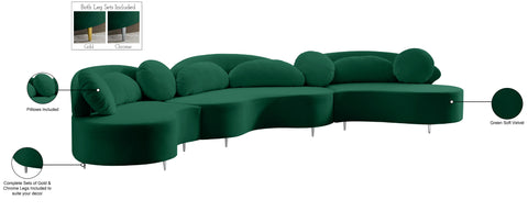 Carlyle Green Velvet 3pc. Sectional (3 Boxes) Sectional