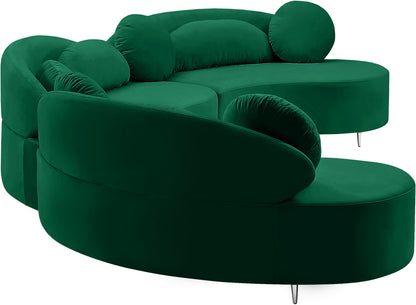 Carlyle Green Velvet 3pc. Sectional (3 Boxes) Sectional