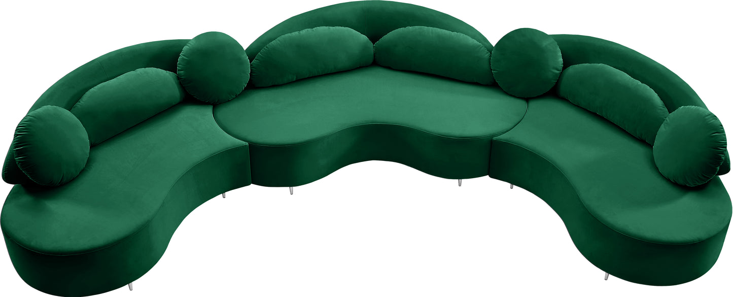 carlyle green velvet 3pc. sectional (3 boxes) sectional