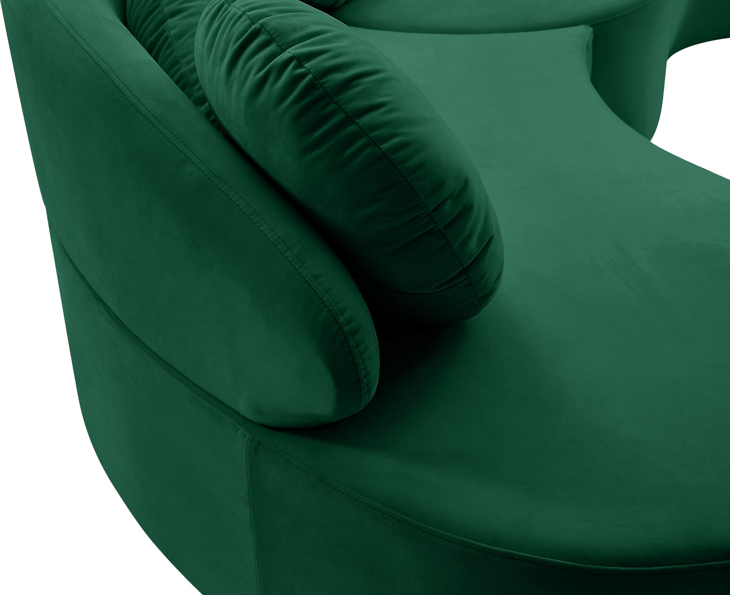 carlyle green velvet 3pc. sectional (3 boxes) sectional