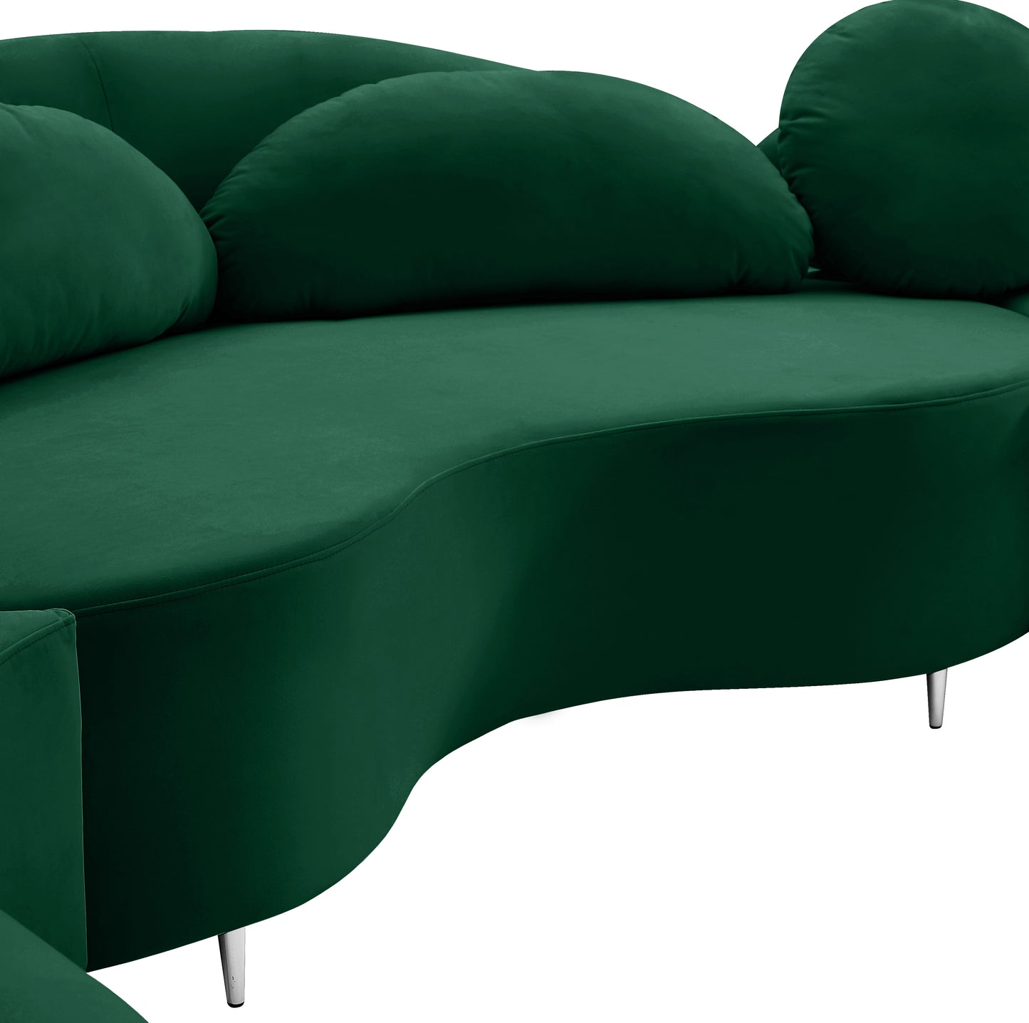 carlyle green velvet 3pc. sectional (3 boxes) sectional