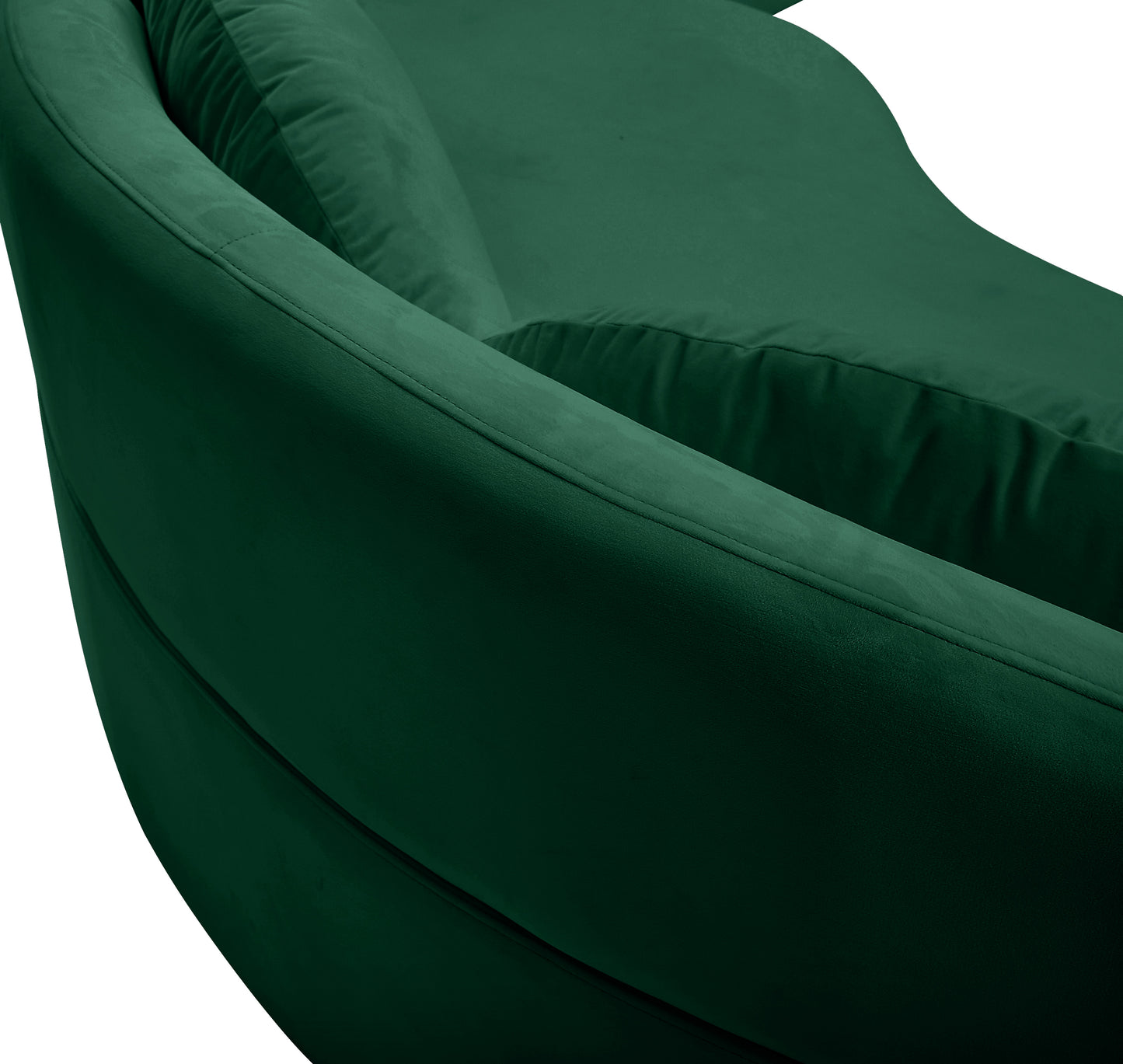 carlyle green velvet 3pc. sectional (3 boxes) sectional