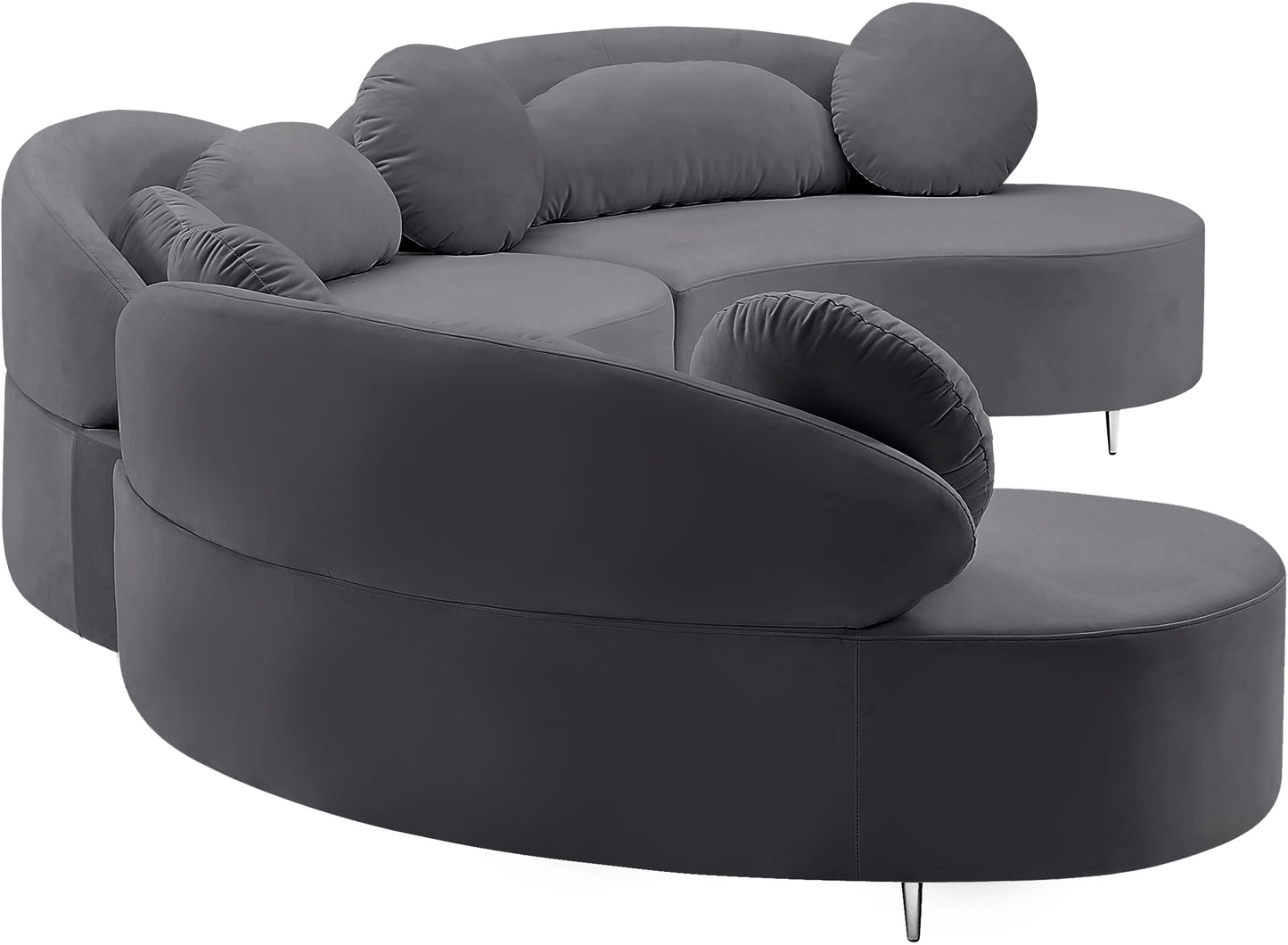 carlyle grey velvet 3pc. sectional (3 boxes) sectional