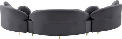 Carlyle Grey Velvet 3pc. Sectional (3 Boxes) Sectional