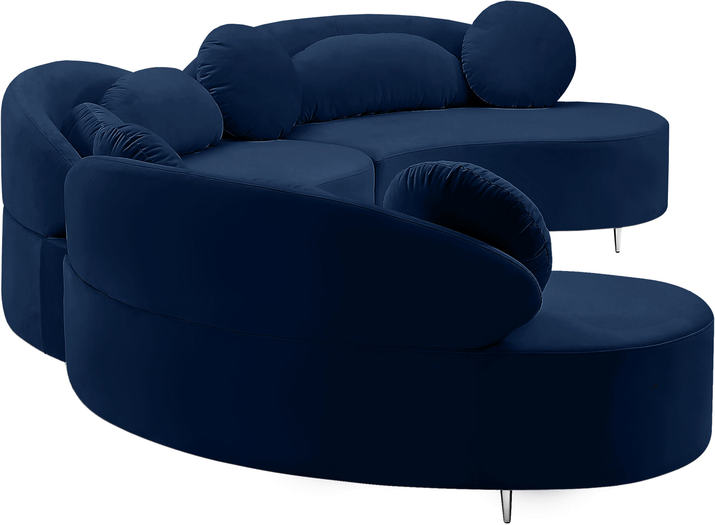 carlyle navy velvet 3pc. sectional (3 boxes) sectional